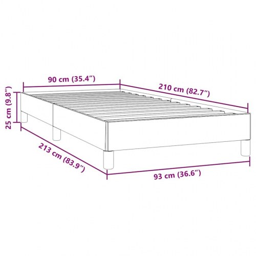 Kontinentalseng uden madras 90×210 cm - fløjl, lyserød