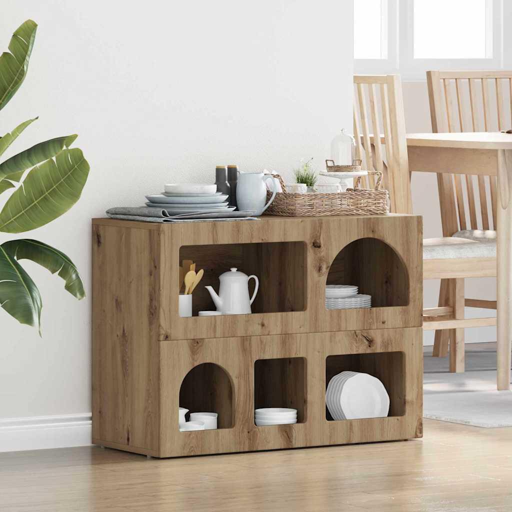 Sidebord Artisan Egetræ 80,5 x 35 x 59 cm Konstrueret træ billede