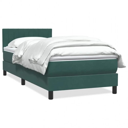Kontinentalseng med madras mørkegrøn 90x210 cm fløjl