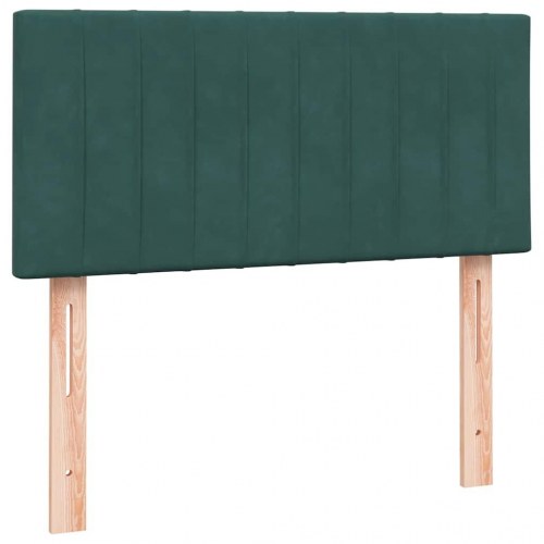 Kontinentalseng med madras mørkegrøn 90x210 cm fløjl