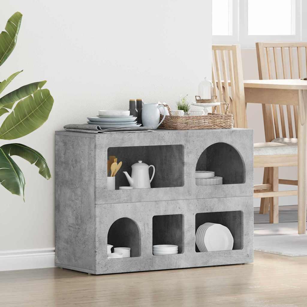 Sidebord Beton Grå 80,5 x 35 x 59 cm Konstrueret træ billede