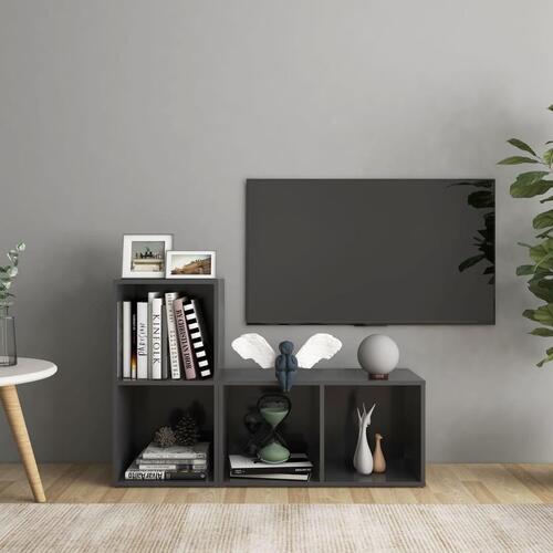 Tv-skabe 2 stk. 72x35x36,5 cm konstrueret træ grå