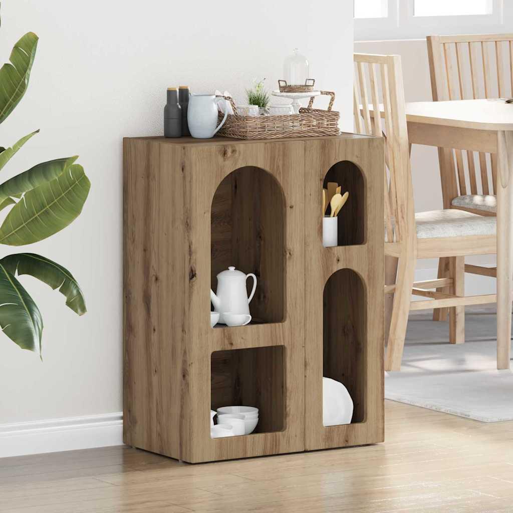 Sidebord Artisan Egetræ 59 x 35 x 80.5 cm Konstrueret træ billede