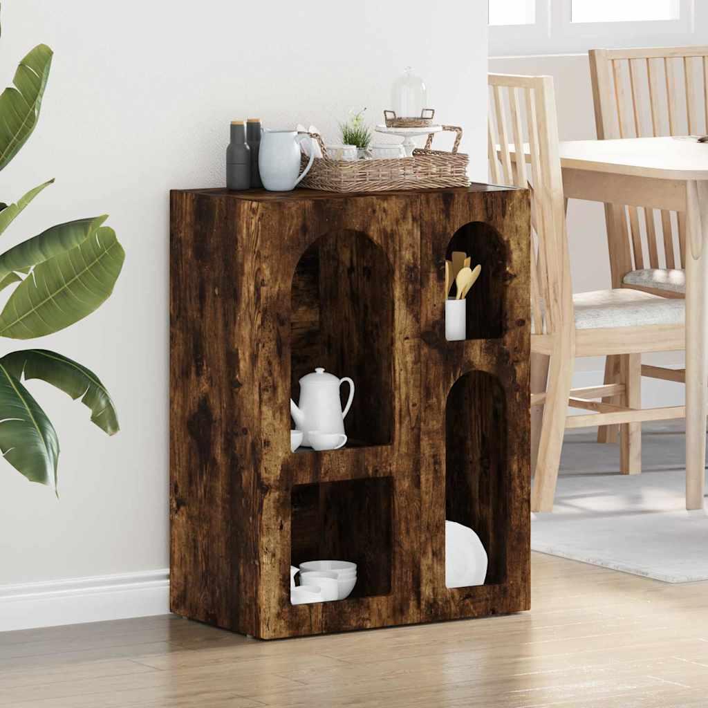 Sidebord Røget eg 59 x 35 x 80.5 cm Konstrueret træ billede