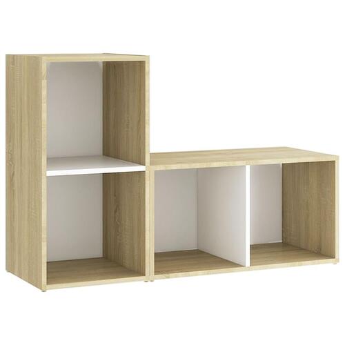 Tv-skabe 2 stk. 72x35x36,5 cm konstrueret træ hvid og sonoma-eg