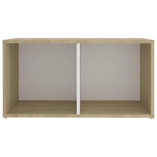 Tv-skabe 2 stk. 72x35x36,5 cm konstrueret træ hvid og sonoma-eg