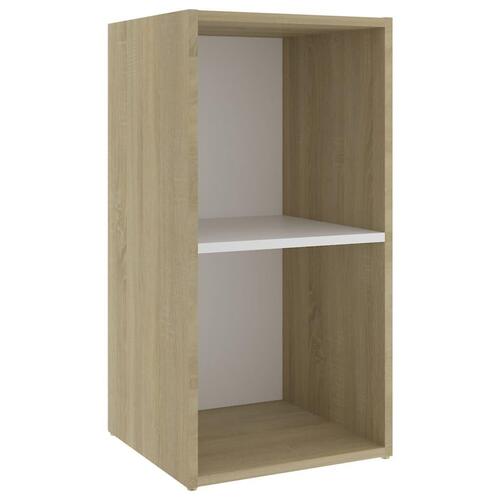 Tv-skabe 2 stk. 72x35x36,5 cm konstrueret træ hvid og sonoma-eg