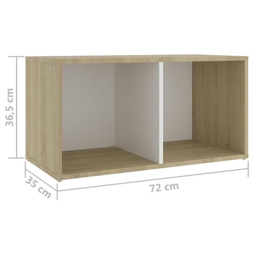Tv-skabe 2 stk. 72x35x36,5 cm konstrueret træ hvid og sonoma-eg