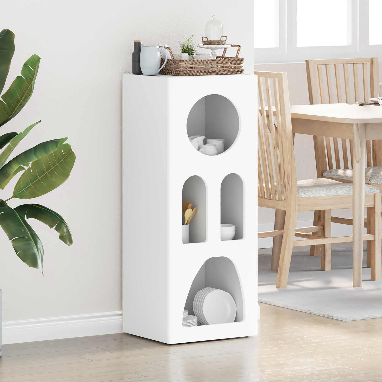 Sidebord Hvid 40 x 35 x 100.5 cm Konstrueret træ billede