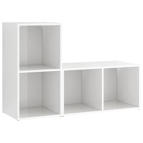 Tv-skabe 2 stk. 72x35x36,5 cm konstrueret træ hvid højglans
