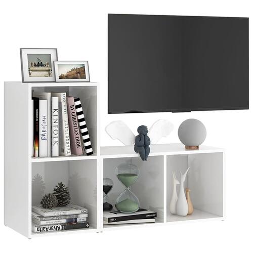 Tv-skabe 2 stk. 72x35x36,5 cm konstrueret træ hvid højglans