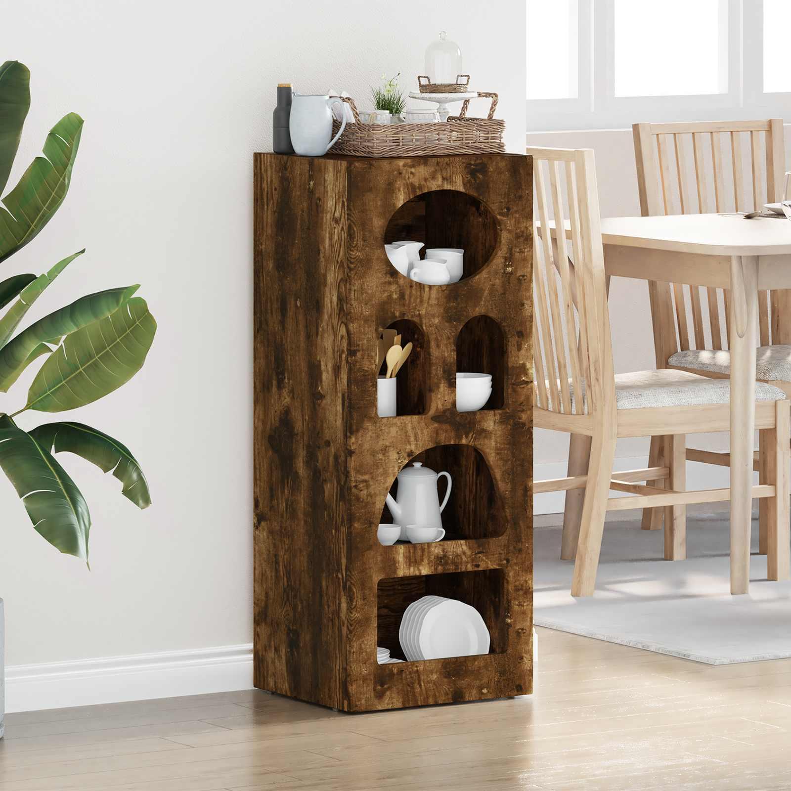 Sidebord Røget eg 40 x 35 x 100,5 cm Konstrueret træ billede