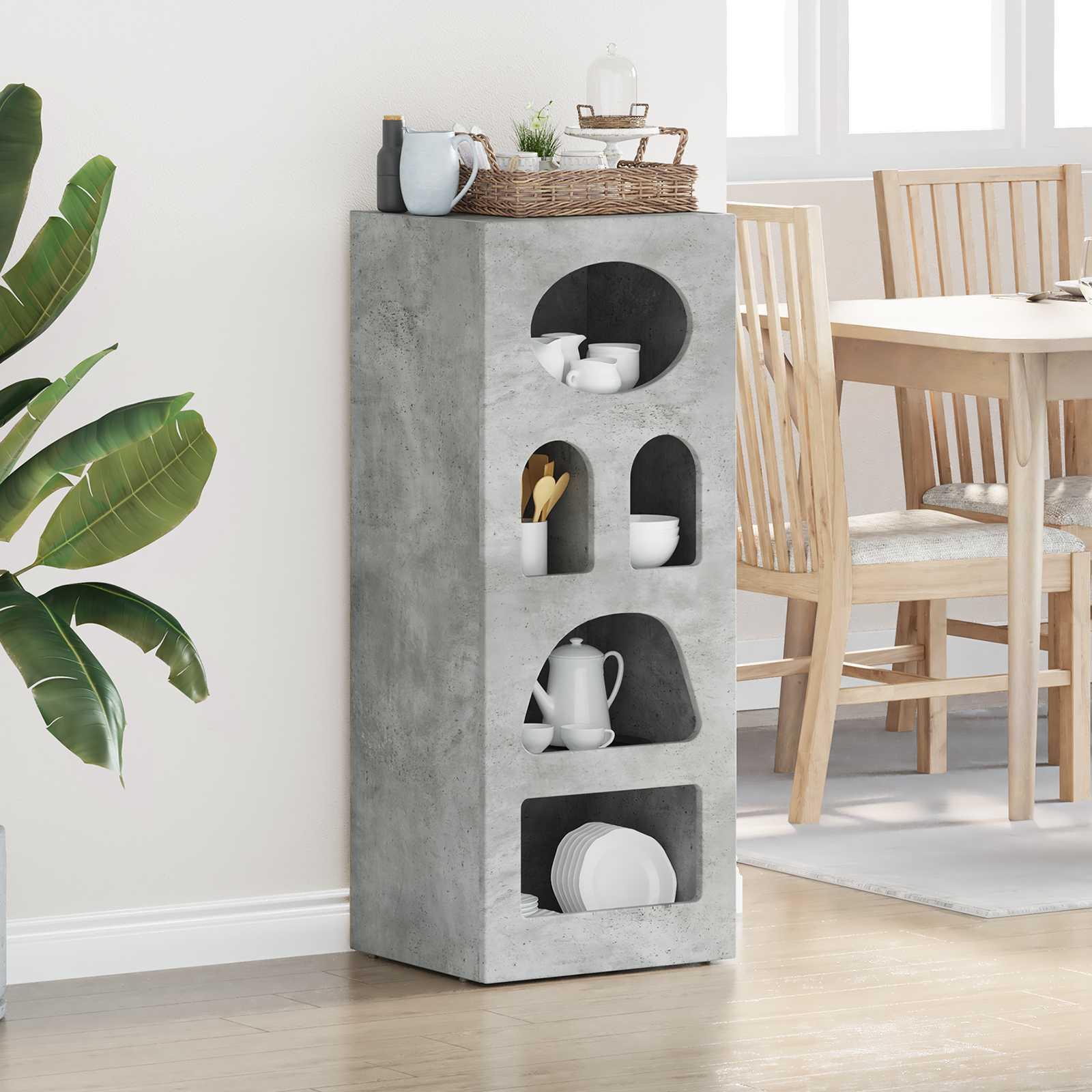 Sidebord Beton Grå 40 x 35 x 100,5 cm Konstrueret træ billede