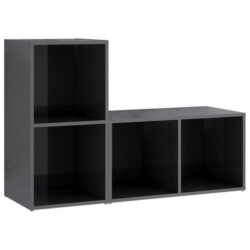 Tv-skabe 2 stk. 72x35x36,5 cm konstrueret træ grå højglans