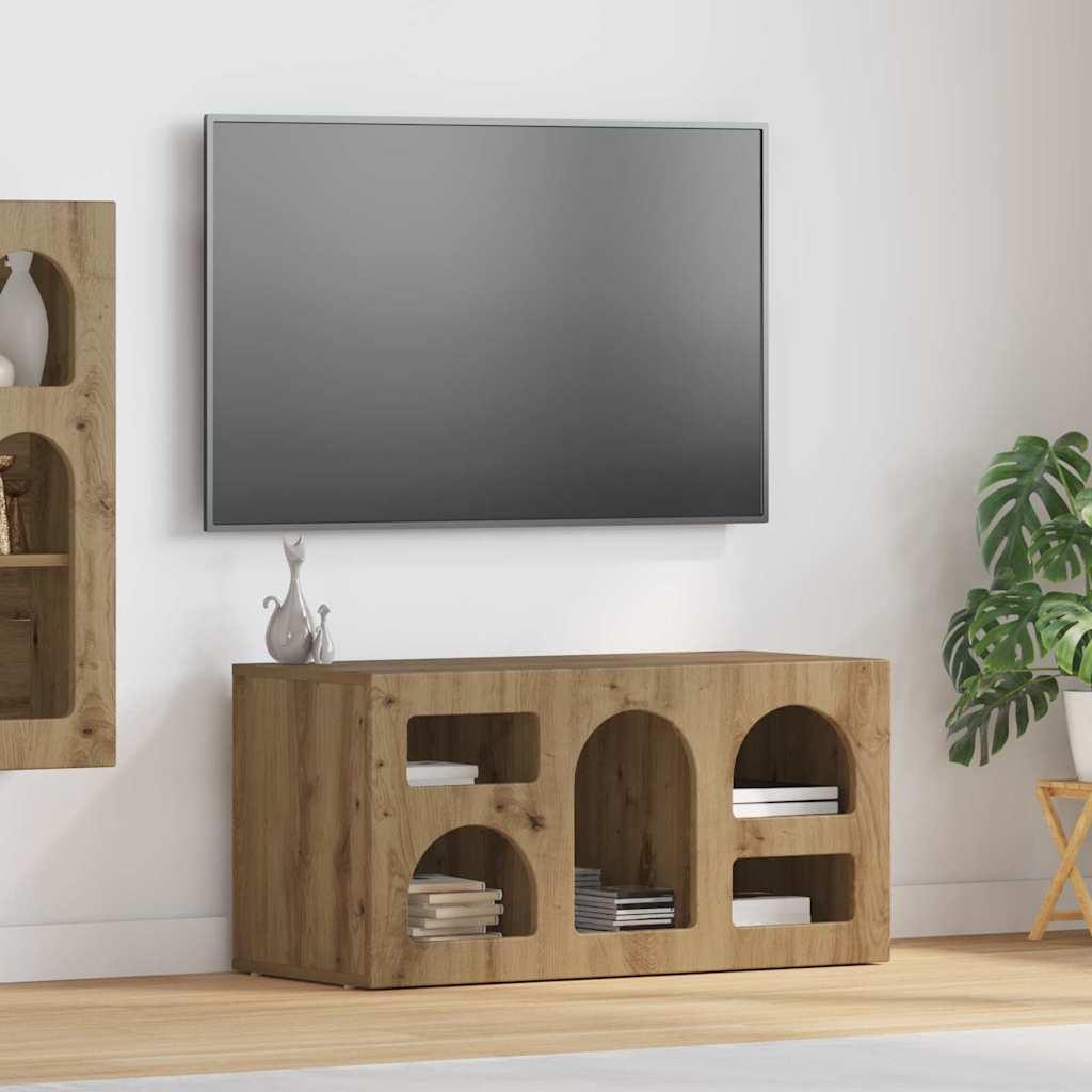 TV-skab Artisan Egetræ 80 x 35 x 40 cm Konstrueret træ billede