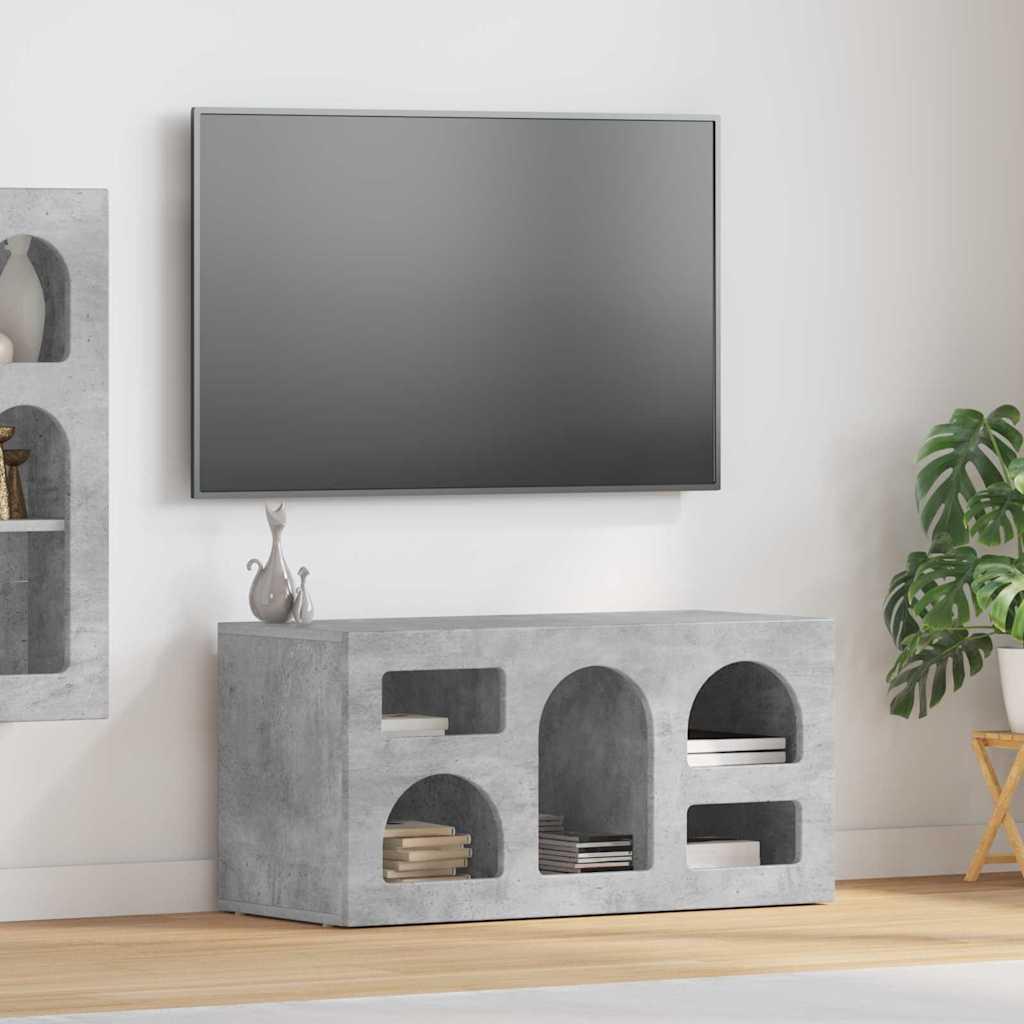 TV-skab Beton Grå 80 x 35 x 40 cm Konstrueret træ billede