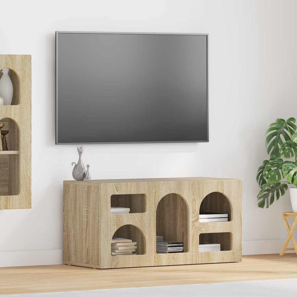 TV-skab 80 × 35 × 40 cm - Sonoma eg, konstrueret træ billede