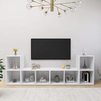 Tv-skabe 4 stk. 72x35x36,5 cm konstrueret træ hvid