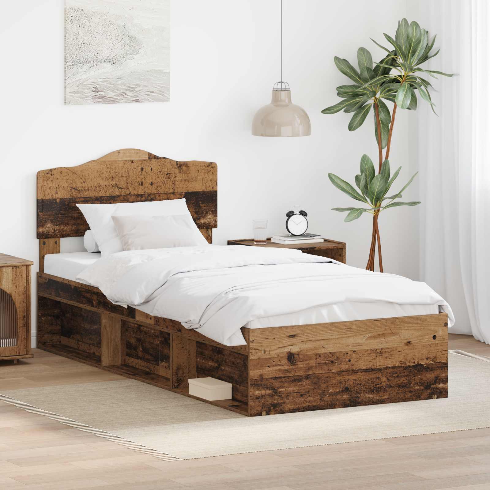Sengestel Gammelt træ 90 x 200 cm Massiv fyrretræ billede