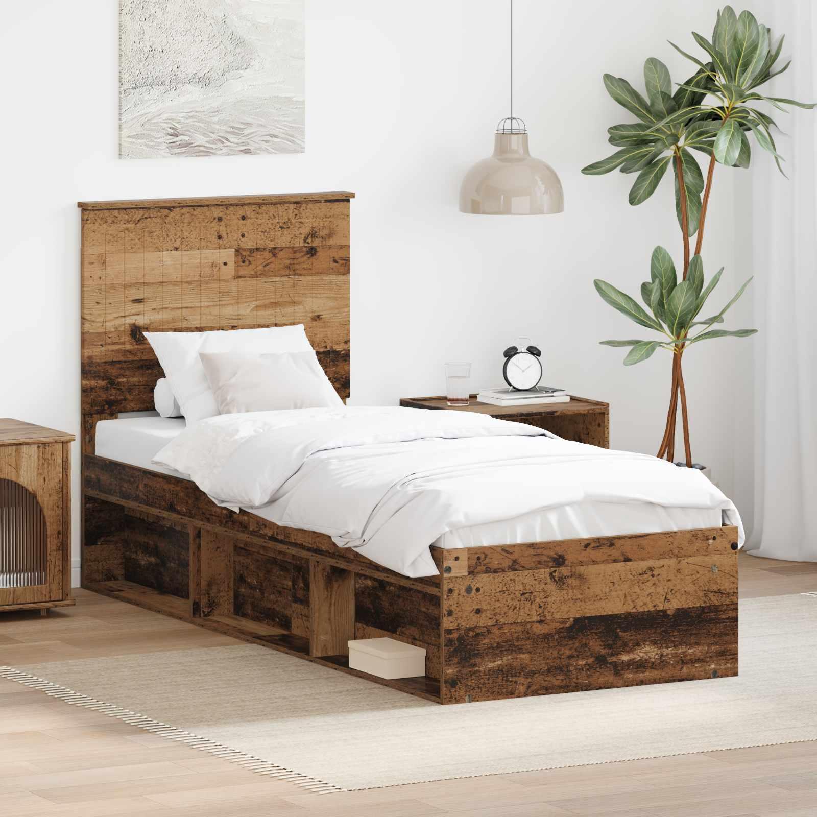 Sengestel Gammelt træ 75 x 190 cm Massiv fyrretræ billede