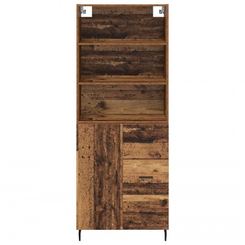 Highboard i gammelt træ med 3 skuffer