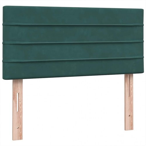 Kontinentalseng med madras mørkegrøn 90x210 cm fløjl