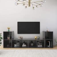 Tv-skabe 4 stk. 72x35x36,5 cm konstrueret træ grå højglans