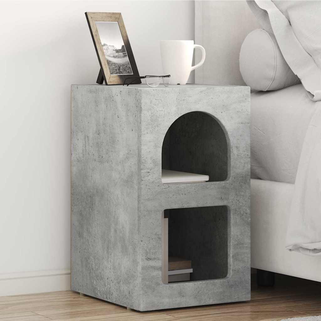 Sengebord 2 stk Beton Grå 29,5 x 35 x 50 cm Konstrueret træ billede