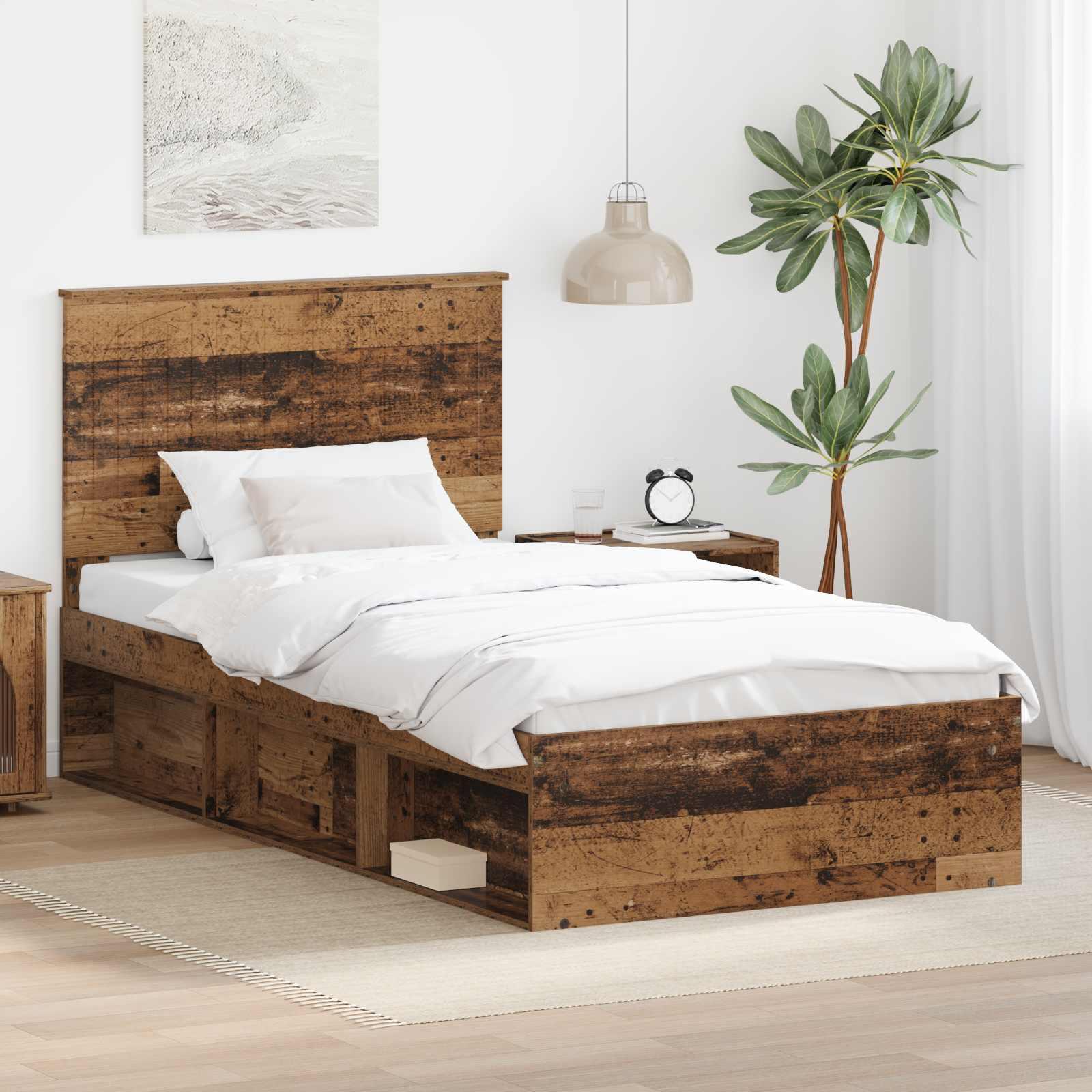 Sengestel Gammelt træ 100 x 200 cm Massiv fyrretræ billede