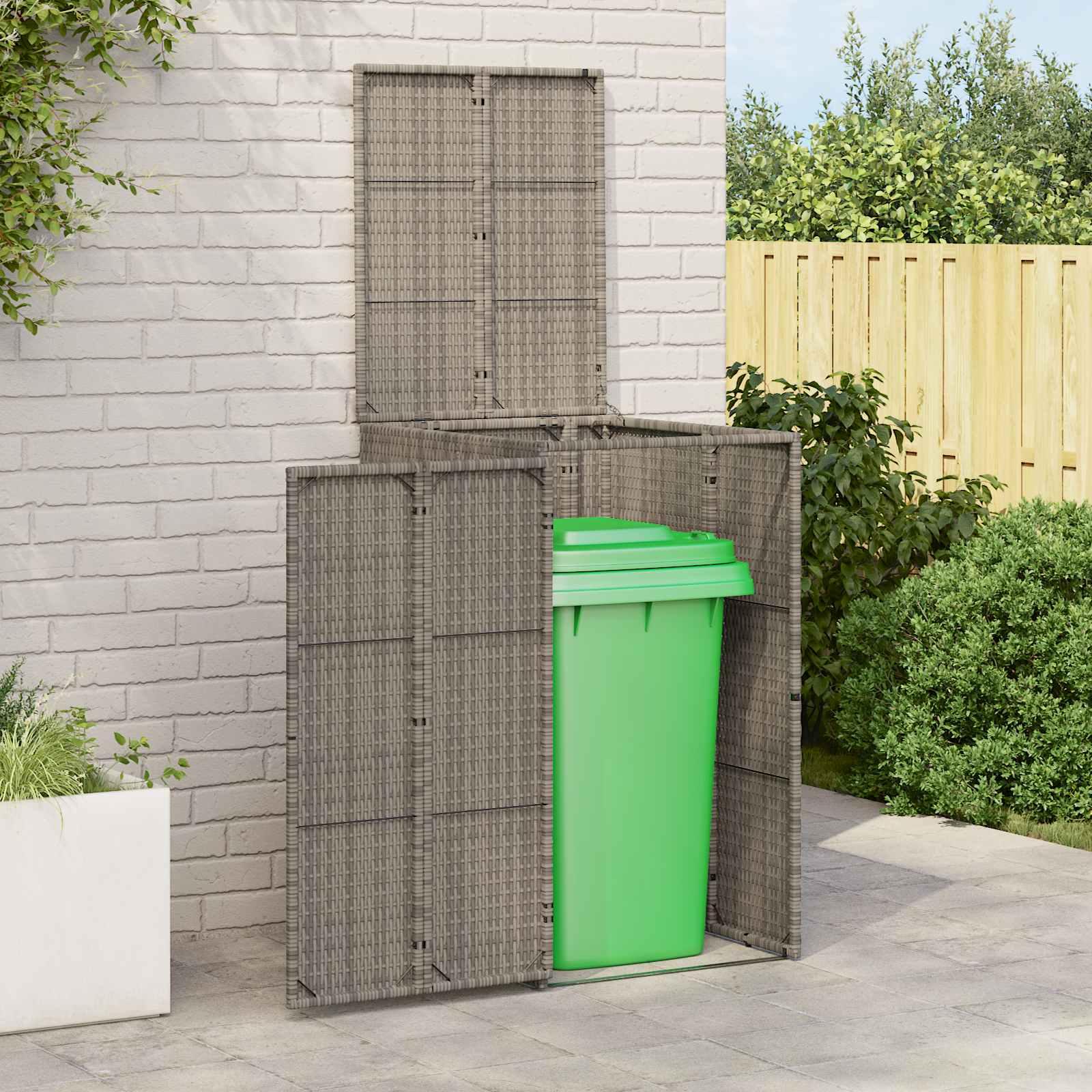 Affaldsbin boks Grå 65 x 80 x 115 cm Polyethylen billede