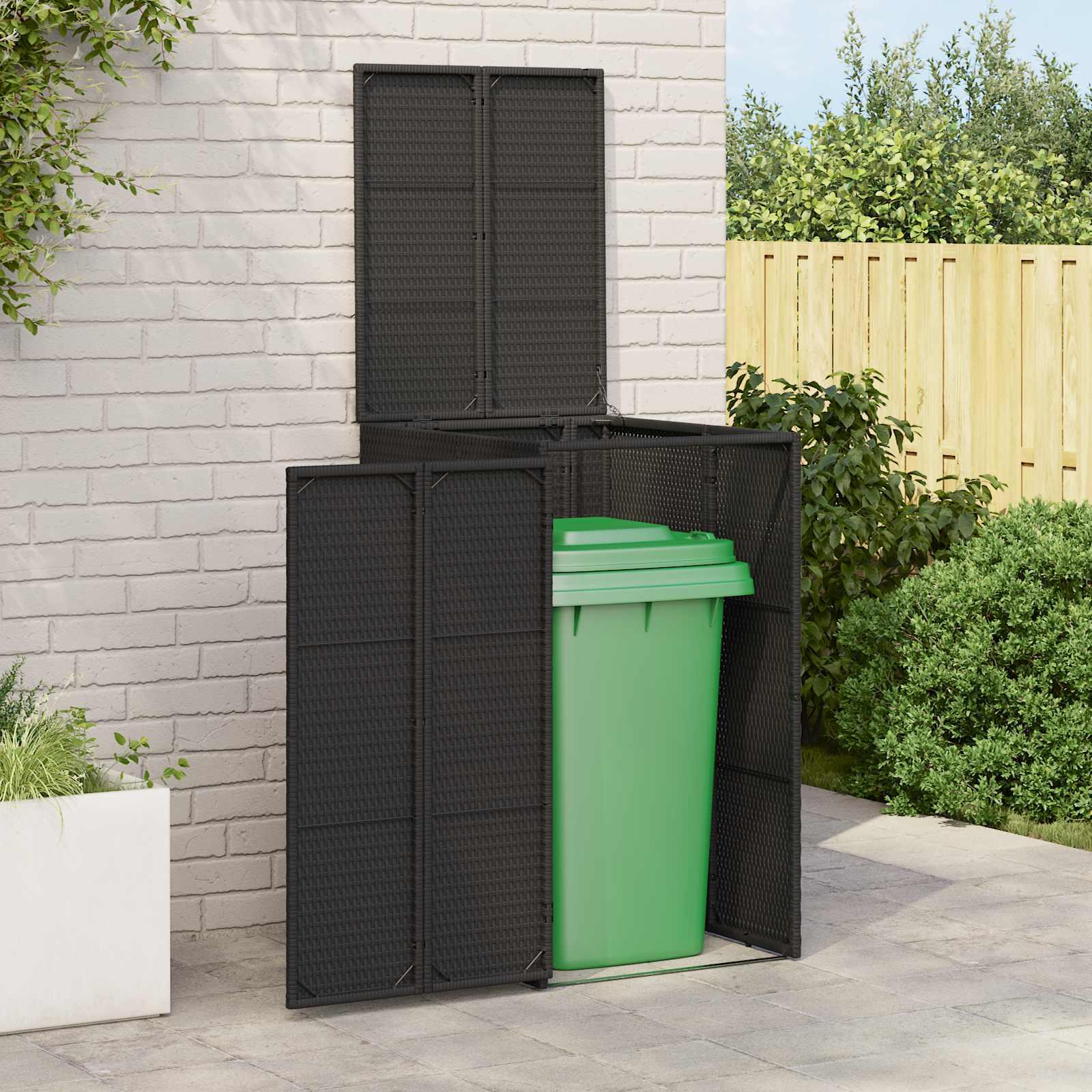 Affaldsbin boks Sort 65 x 80 x 115 cm Polyethylen billede