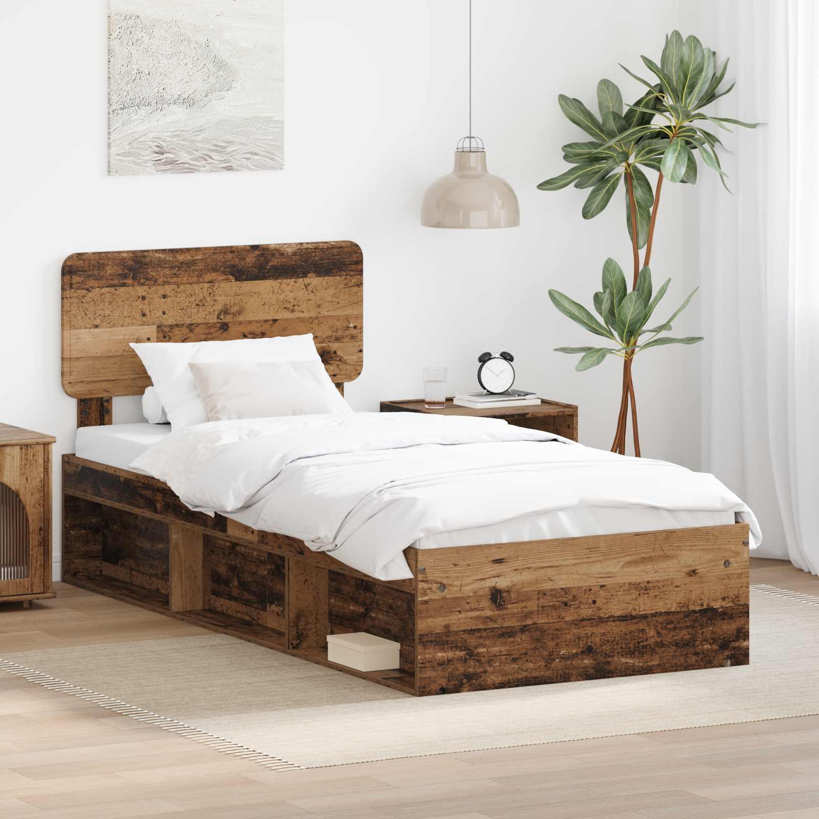 Sengestel Gammelt træ 75 x 190 cm Massiv fyrretræ billede