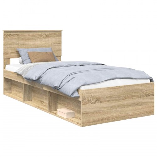 Sengestel med hovedgavl Sonoma-eg 90 x 190 cm