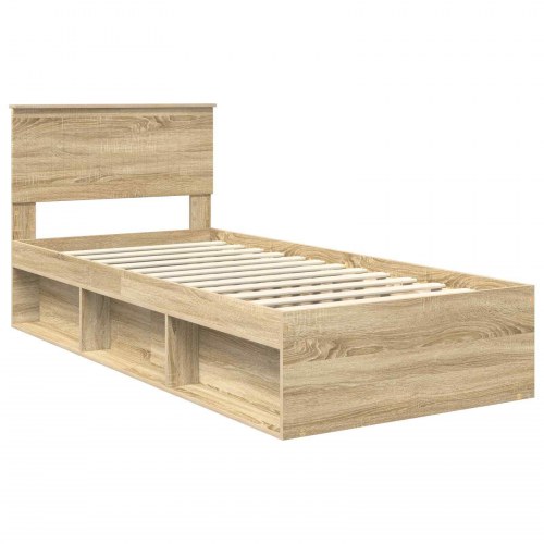 Sengestel med hovedgavl Sonoma-eg 90 x 190 cm