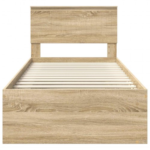 Sengestel med hovedgavl Sonoma-eg 90 x 190 cm