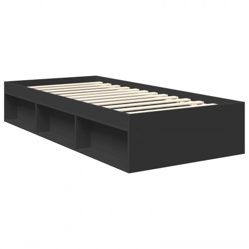 Sengestel med hovedgavl - sort 90 x 190 cm