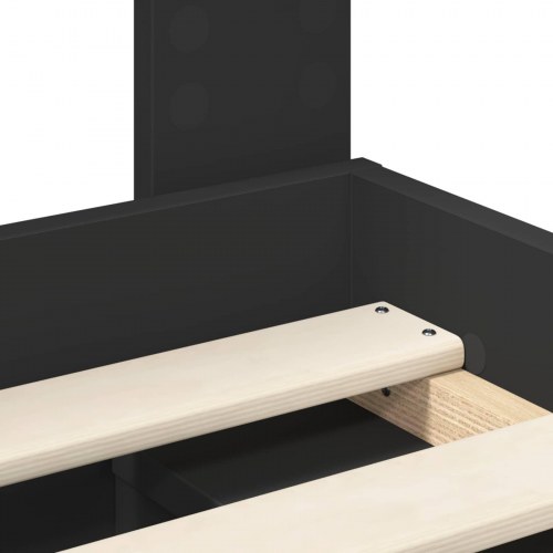 Sengestel med hovedgavl - sort 90 x 190 cm