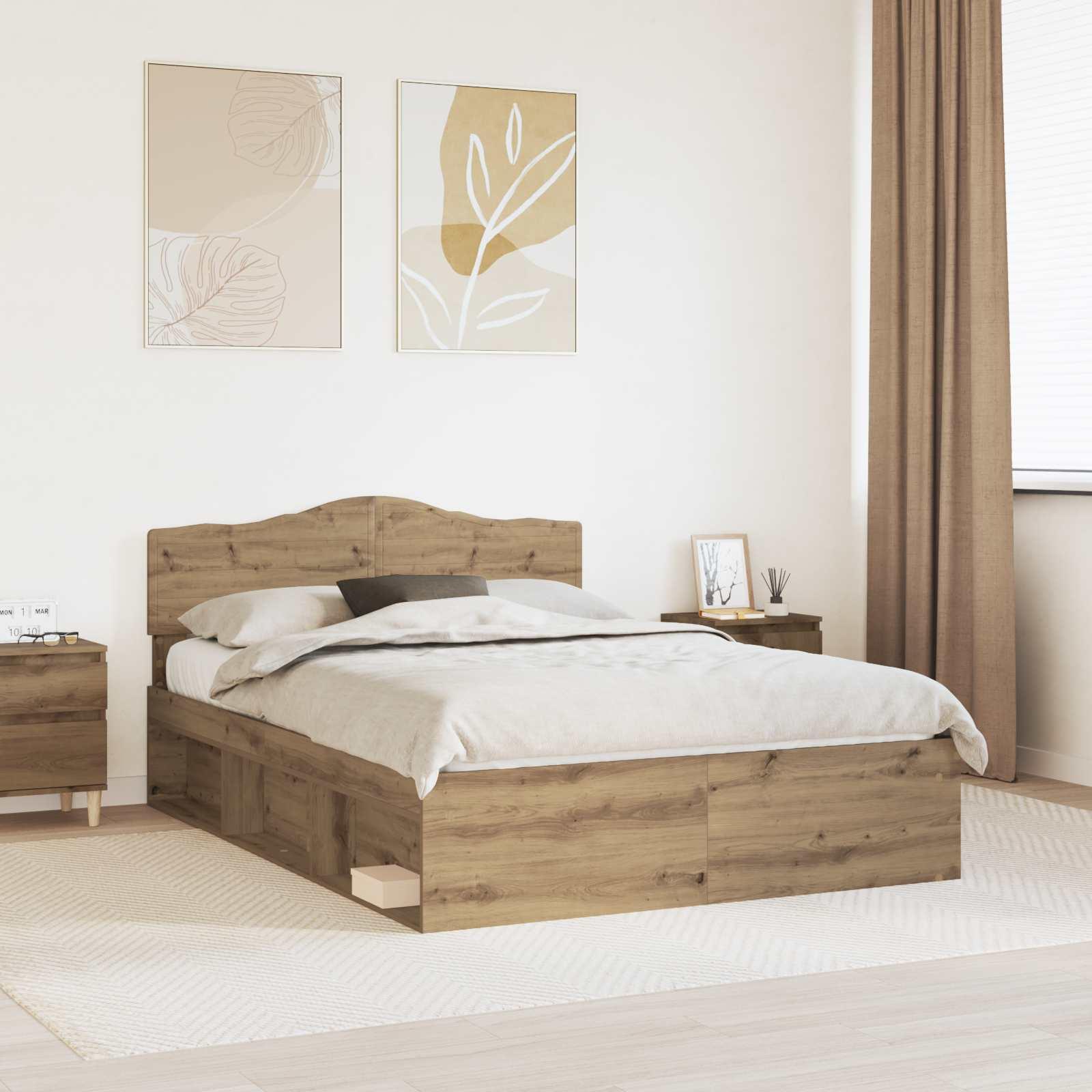Sengestel Artisan eg 150 x 200 cm Massiv fyrretræ billede