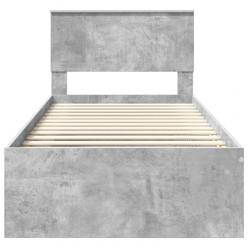 Sengestel med hovedgavl - betongrå 90 x 200 cm