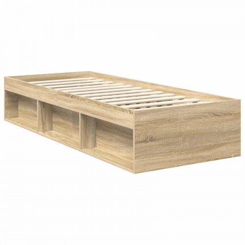 Sengestel med opbevaring 75 x 190 cm - sonoma eg