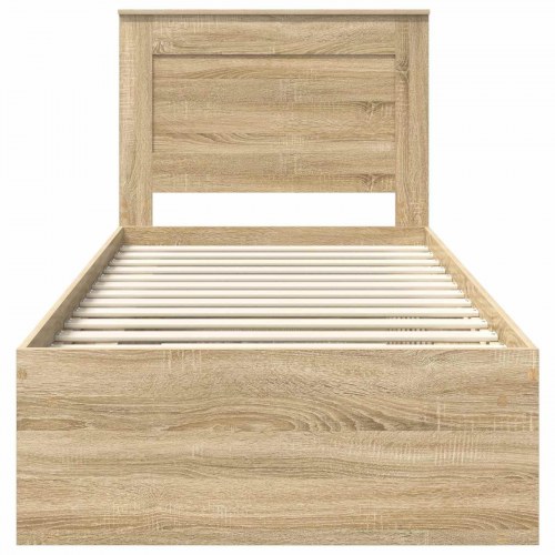 Sengestel med opbevaring 75 x 190 cm - sonoma eg