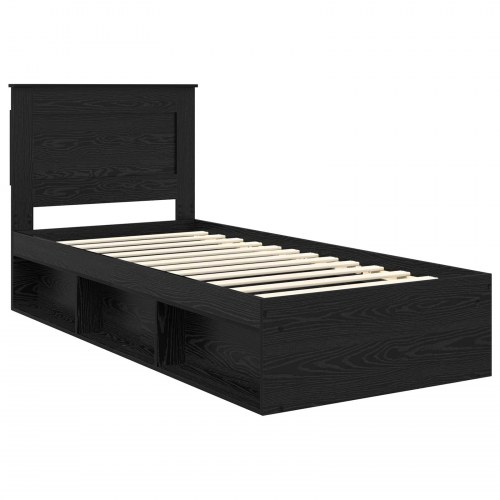 Sengestel i sort eg 75 x 190 cm med sengegavl