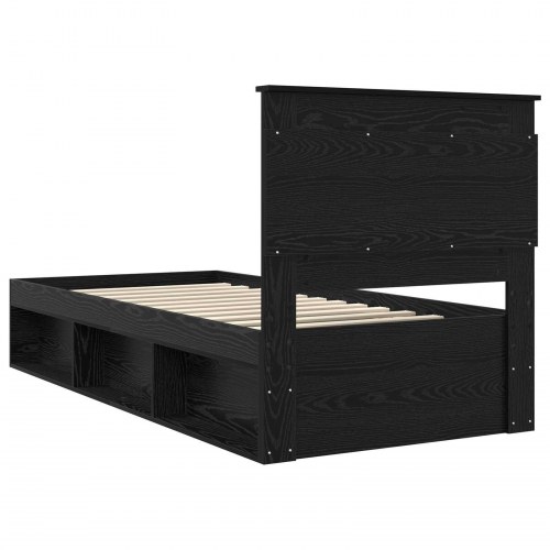 Sengestel i sort eg 75 x 190 cm med sengegavl