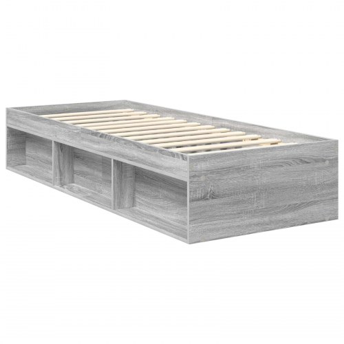 Sengestel med hovedgærde 75 x 190 cm - grå sonoma