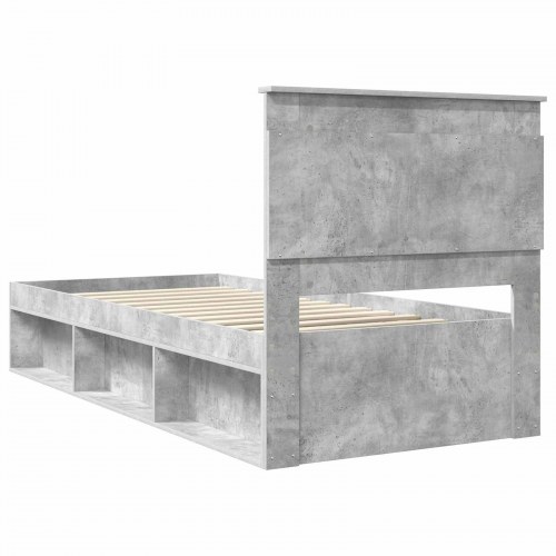 Sengestel betongrå 90 x 200 cm i konstrueret træ