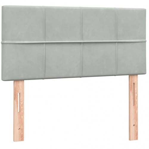 Kontinentalseng med madras 100x210 cm fløjl lysegrå
