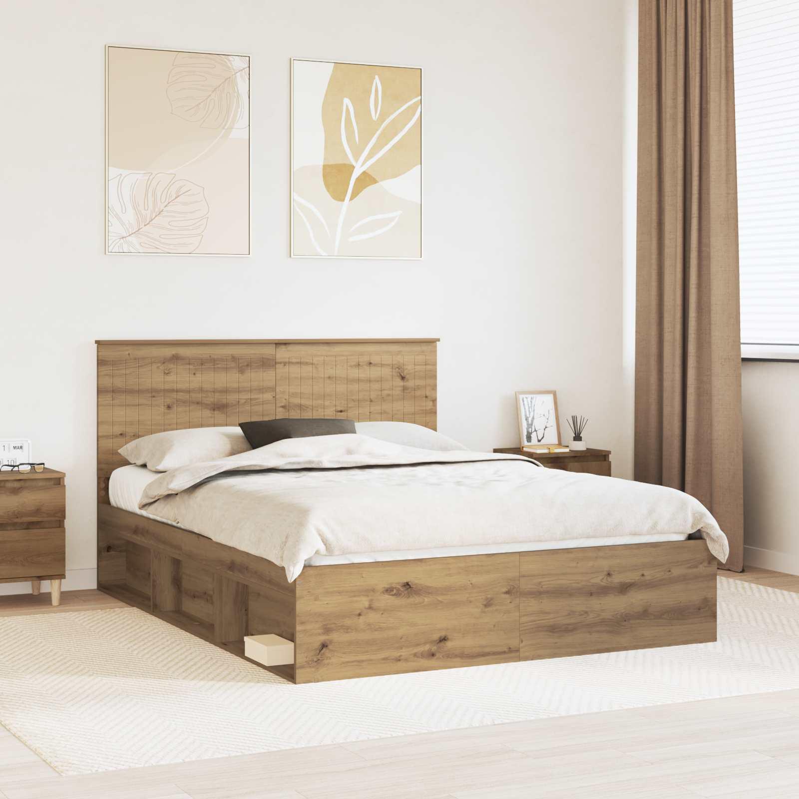 Sengestel Artisan eg 150 x 200 cm Massiv fyrretræ billede