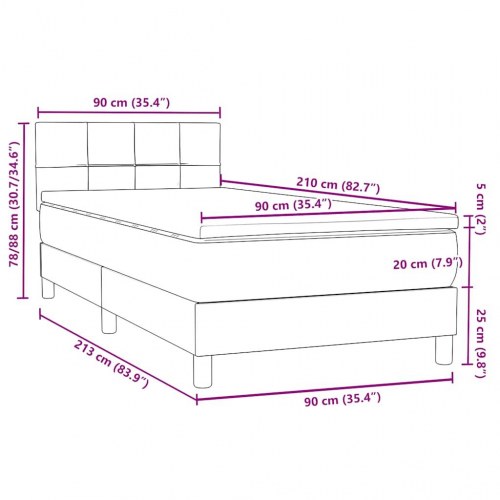 Kontinentalseng med madras mørkegrøn 90x210 cm fløjl