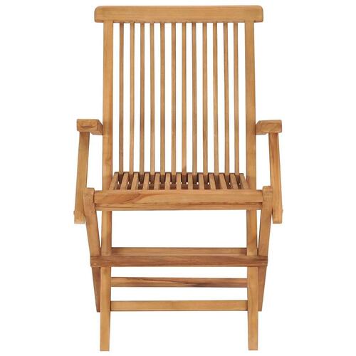Havestole med beige hynder 4 stk. massivt teaktræ