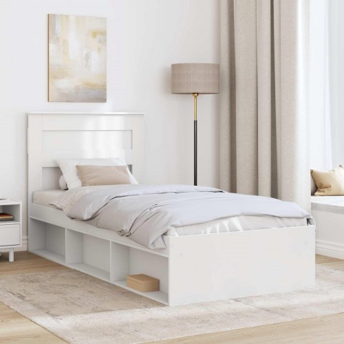 Sengestel hvid 75 x 190 cm med hovedgærde